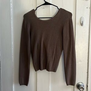 Brown Cross Back Sweater, S